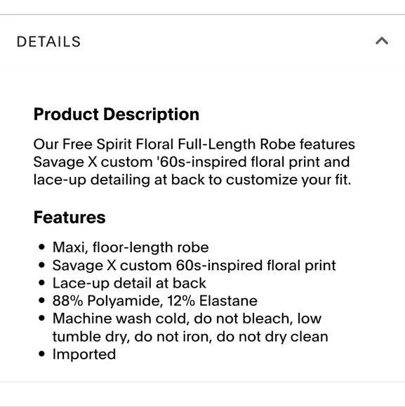 Savage X Fenty Free Spirit Robe - Picture 7 of 7